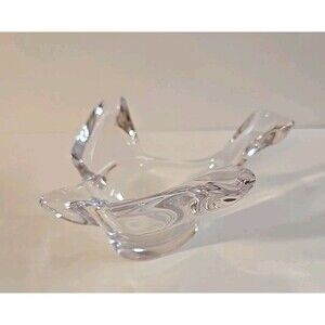 Vintage Princess House Crystal Dove Candy Dish Art Glass France Bird in Flight